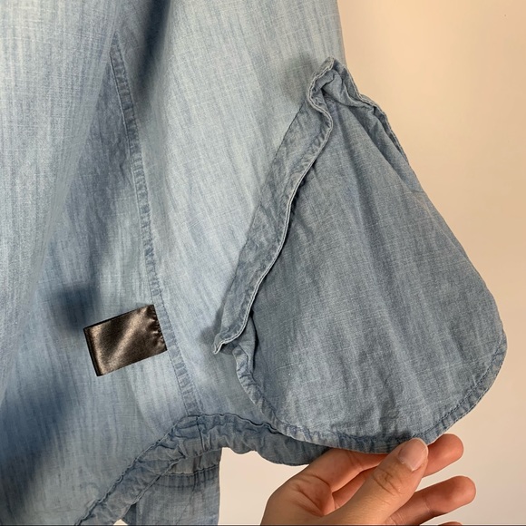 JACK by BB Dakota Light Blue Chambray Anorak Jacket - Picture 9 of 12